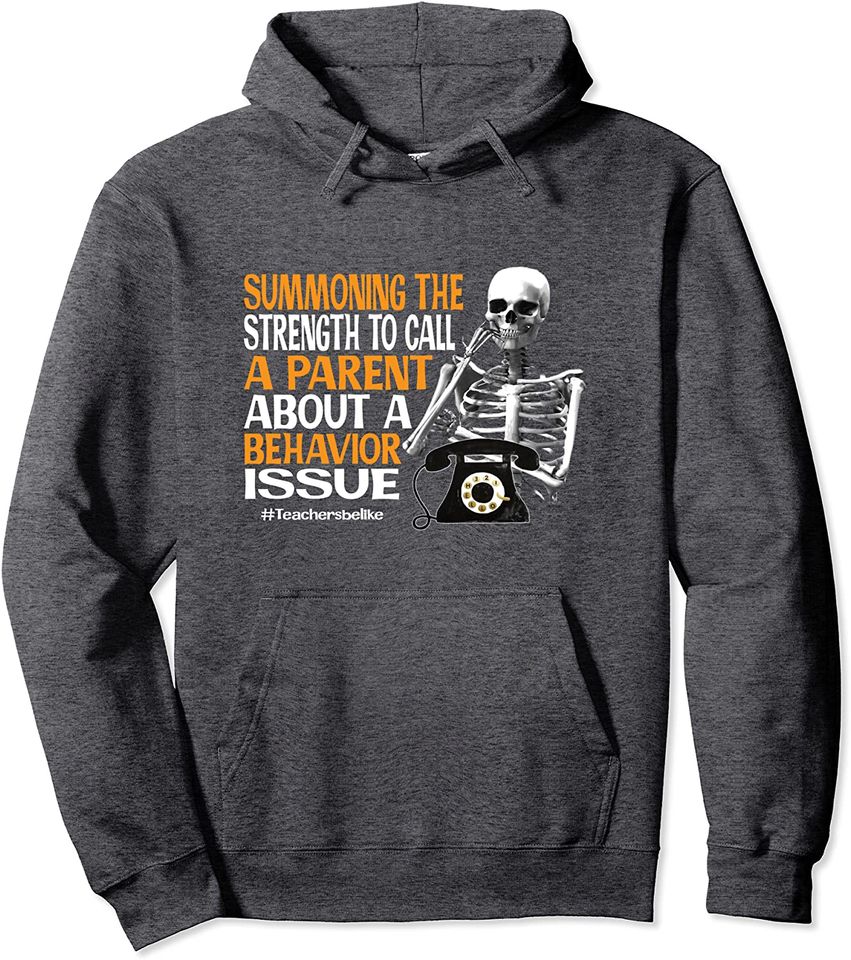 Summoning The Strength To Call A Parent - Horror Night Gift Pullover Hoodie