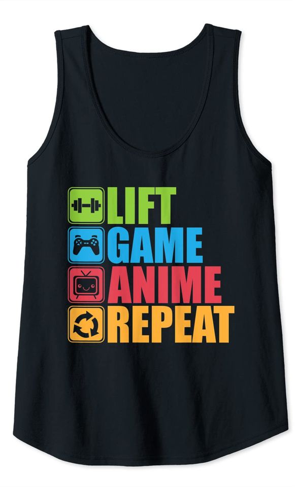 Video Games, Repeat - Gym Motivational Tank Top
