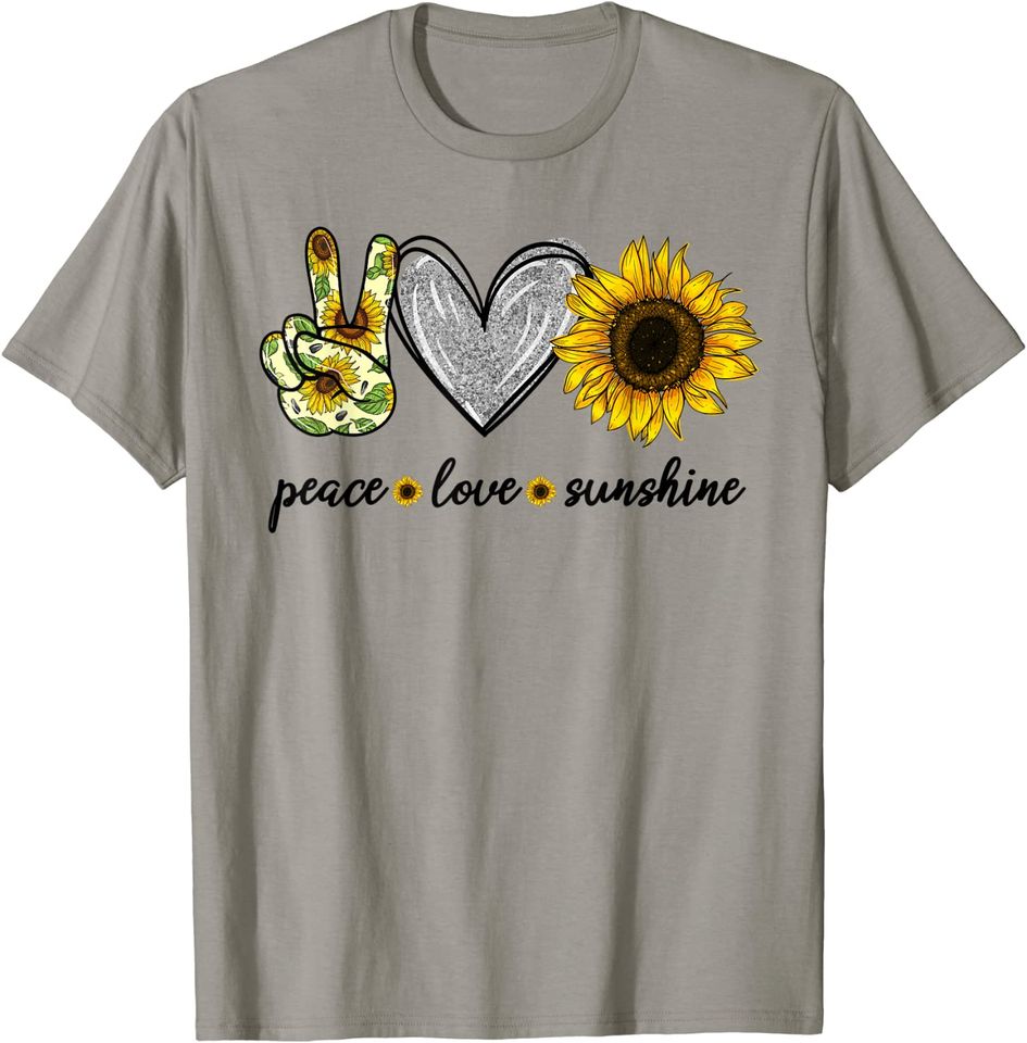 Peace Love Sunshine Sunflower Hippie T Shirt