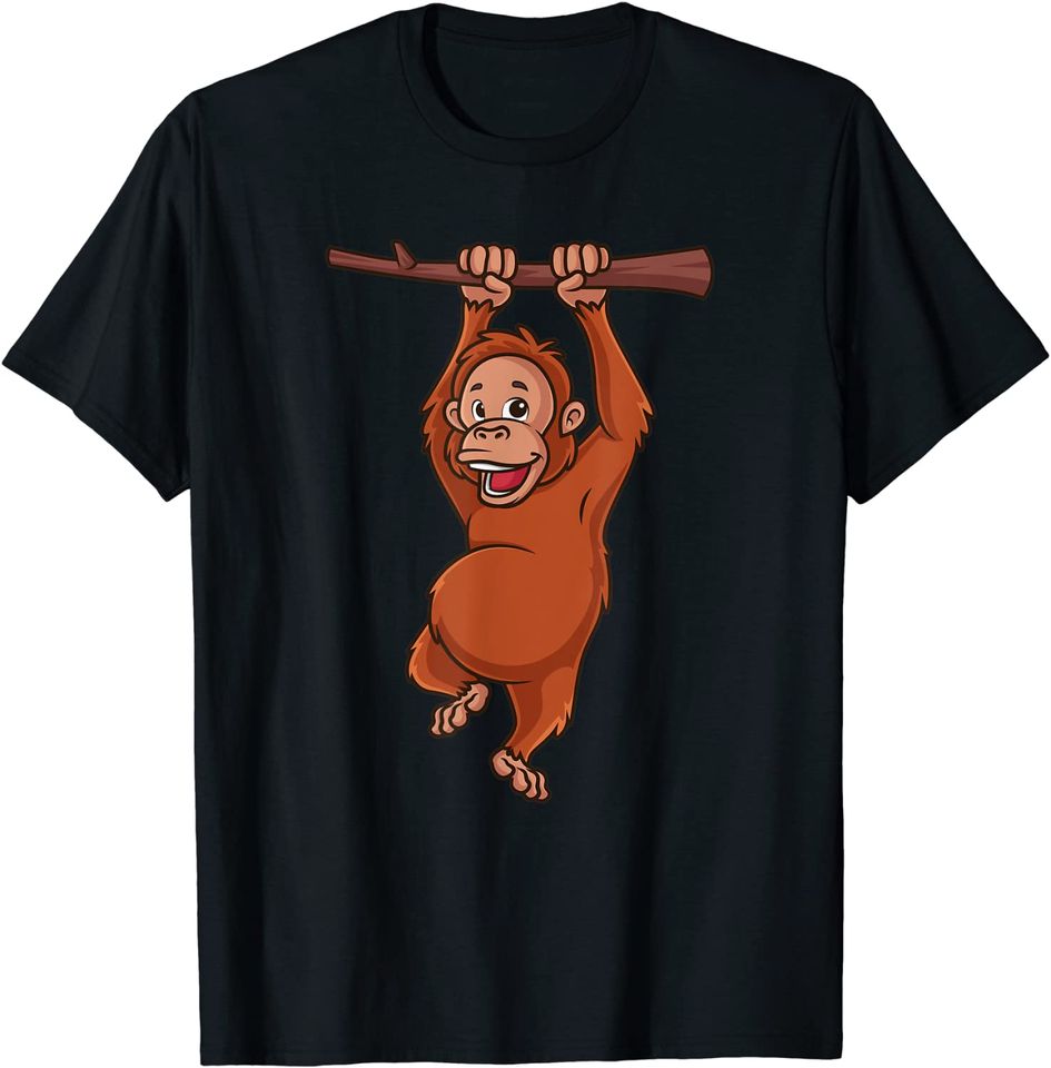 Orangutan Hanging Funny Illustration Of An Orangutan T Shirt