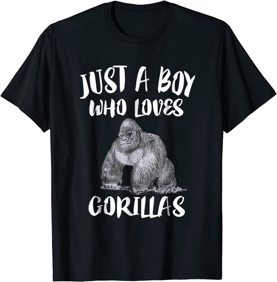 Just A Boy Who Loves Gorillas T Shirt