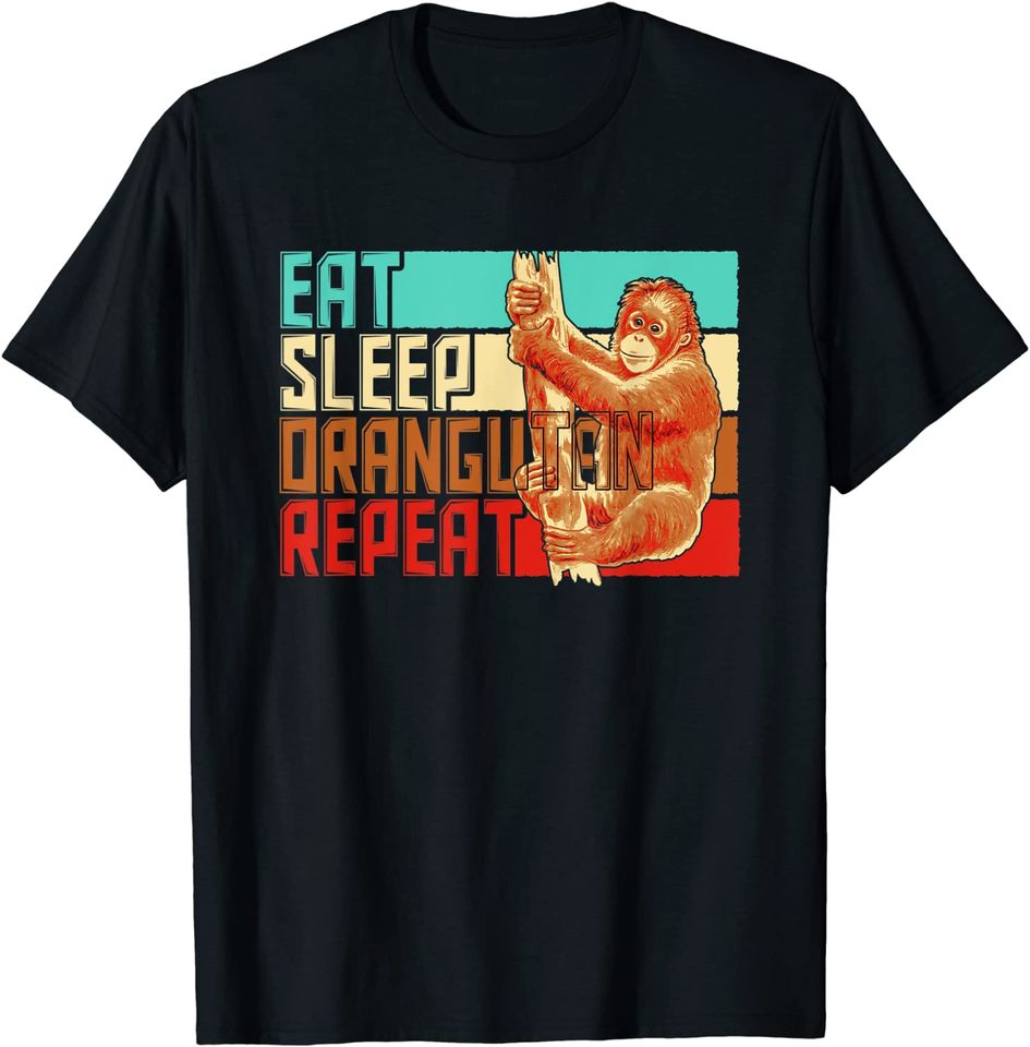 Vintage Eat Sleep Repeat Orangutan T Shirt