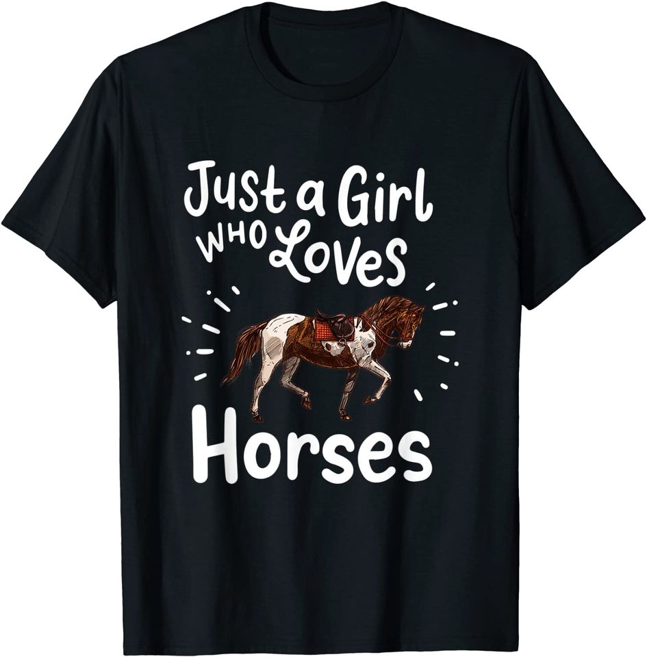 Just A Girl Who Loves Horses Riding Lover T-Shirt