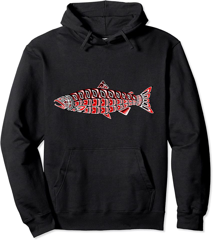 Salmon Native American Indian Pacific Northwest Coast Coho Pullover Hoodie