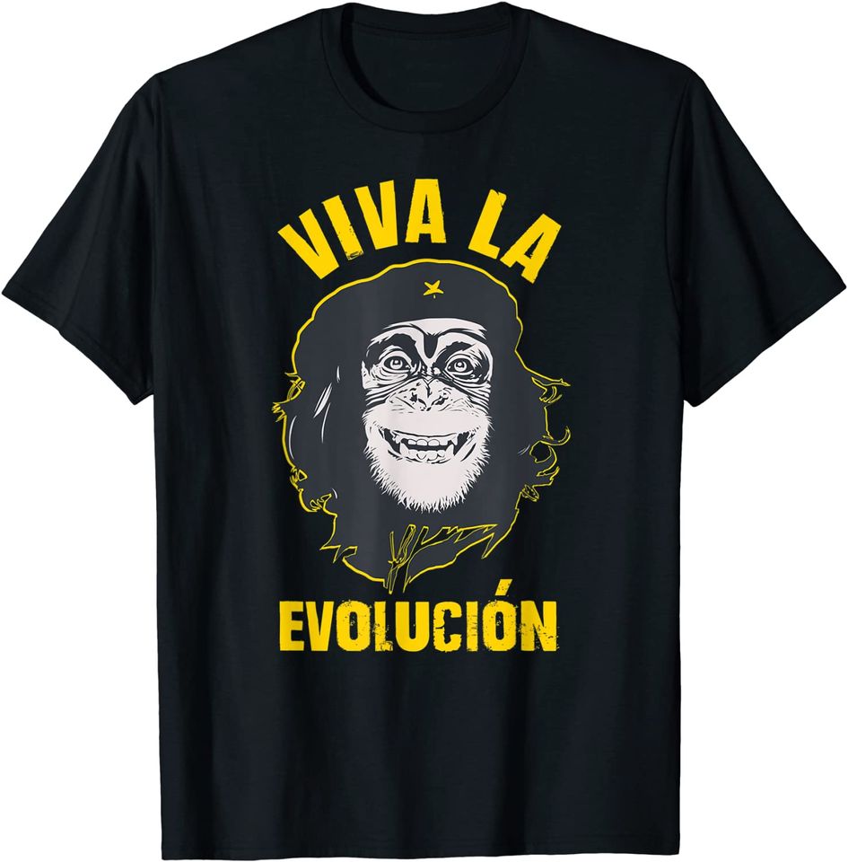Monkey Chimpanzee Viva la Evolution Revolution T Shirt