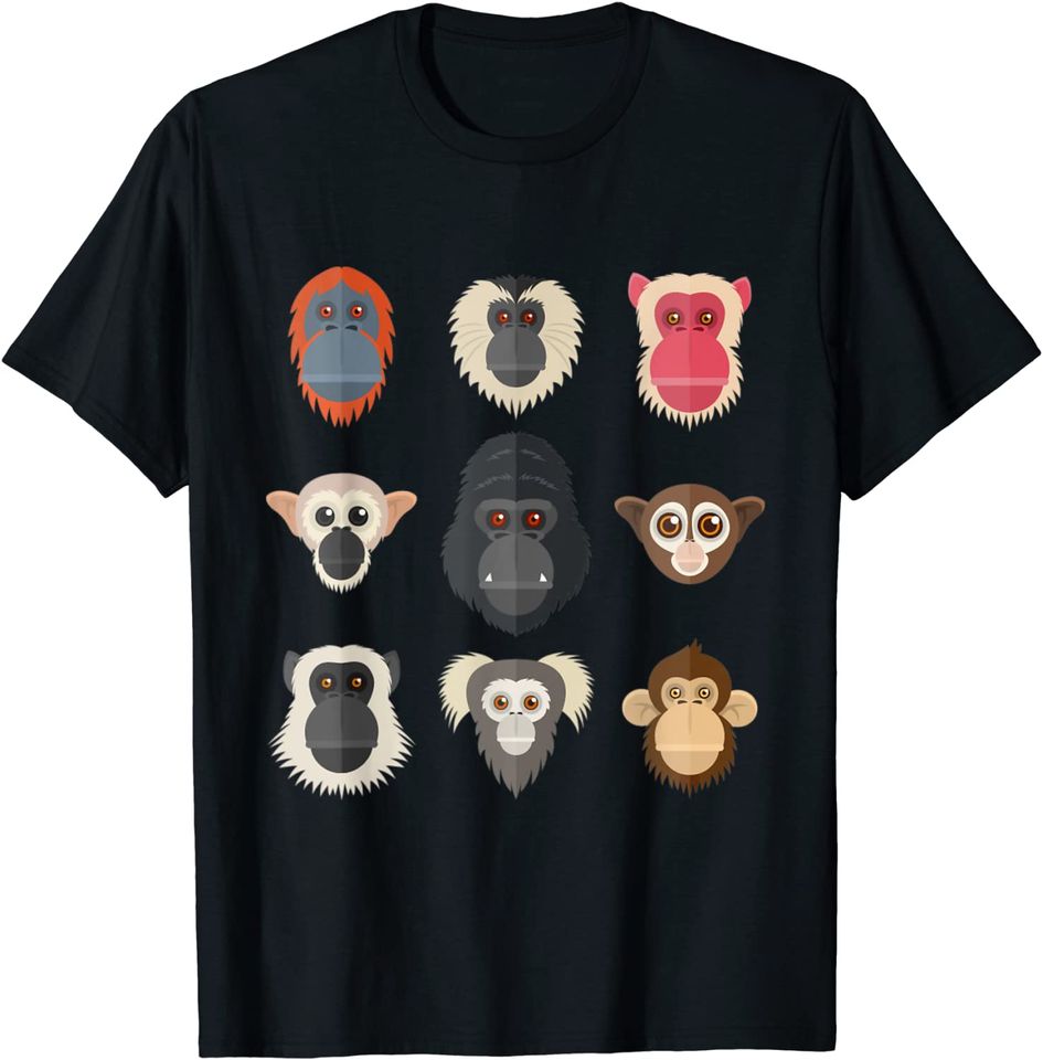 Monkey Chimpanzee Gorilla Squirrel Monkey T Shirt