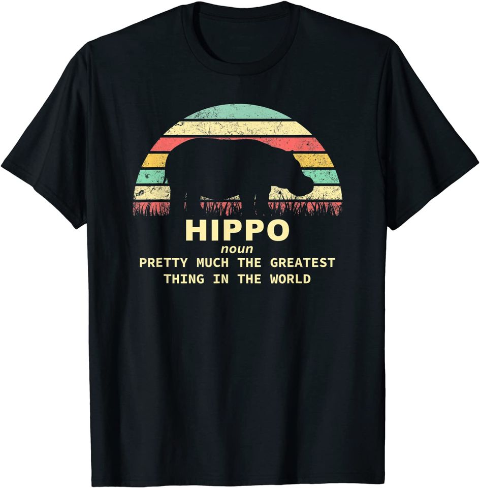 Vintage Hippo Definition Hippopotamus T Shirt