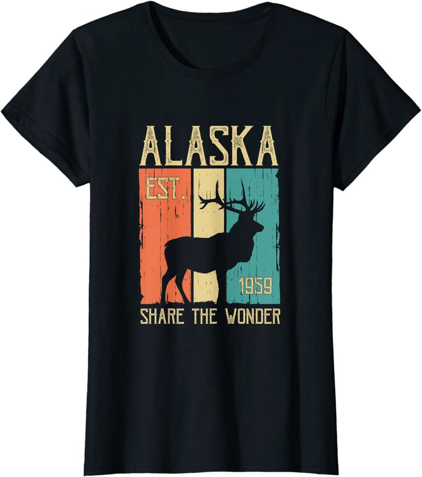 Vintage Sports Design Alaskan Elk for Alaska Day Hoodie