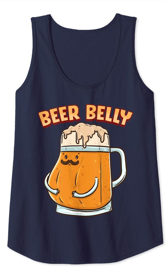 Funny Beer Belly Humor Beer Drinker Tank Top