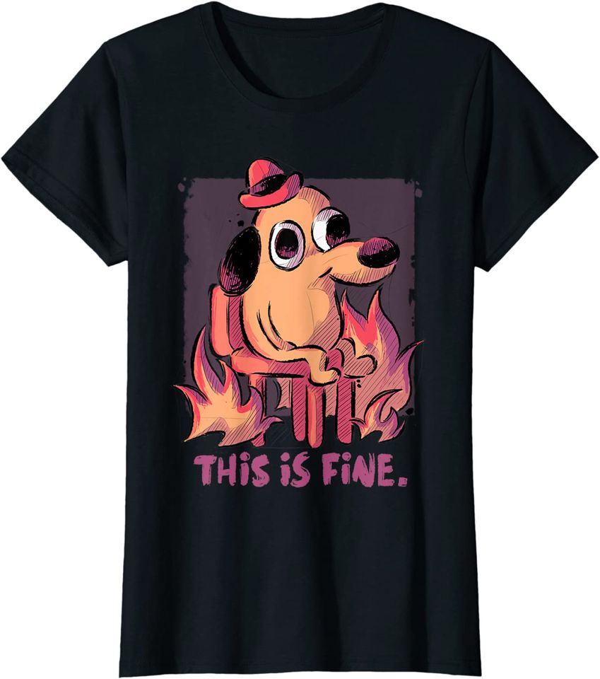 This Is Fine Dog Internet Meme Burning San Francisco Hoodie