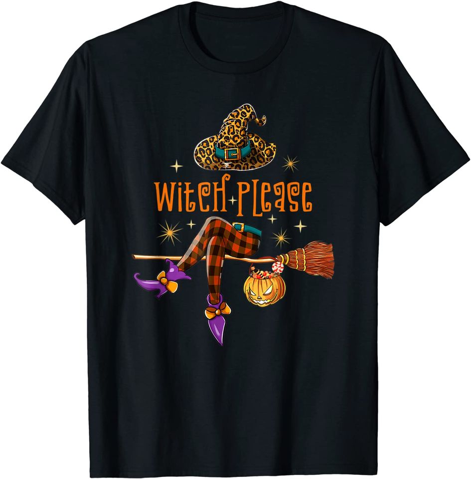 Leopard Witch Hat WITCH PLEASE T-Shirt