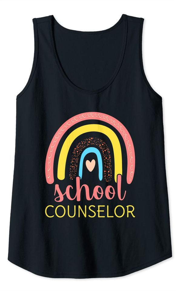 Back to School Counseling School Rainbow Tank Top