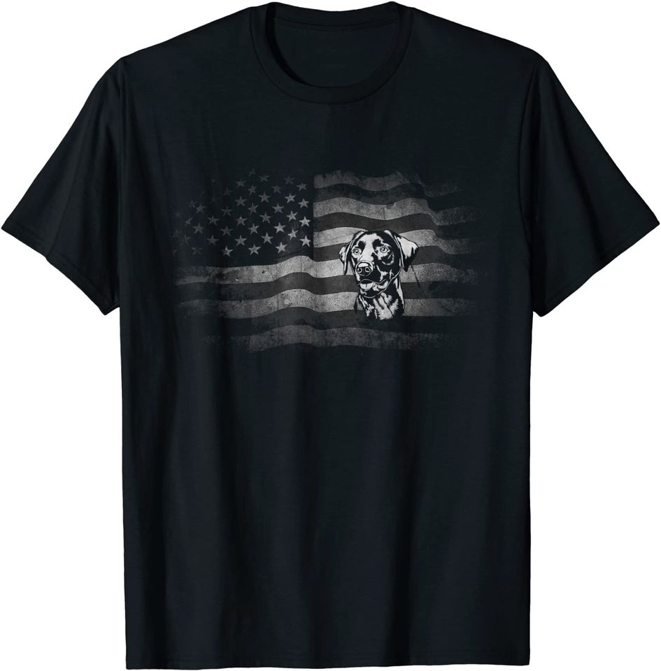 Dalmatian Dog Lover American Flag Patriotic Vintage T-Shirt