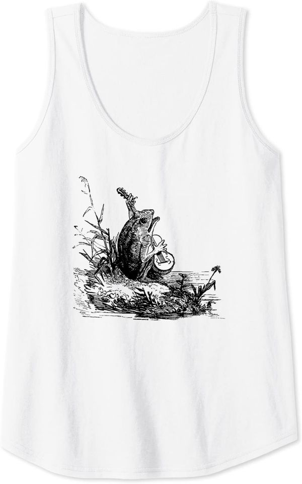 Cottagecore Frog Lover - Frog Playing Banjo Tank Top