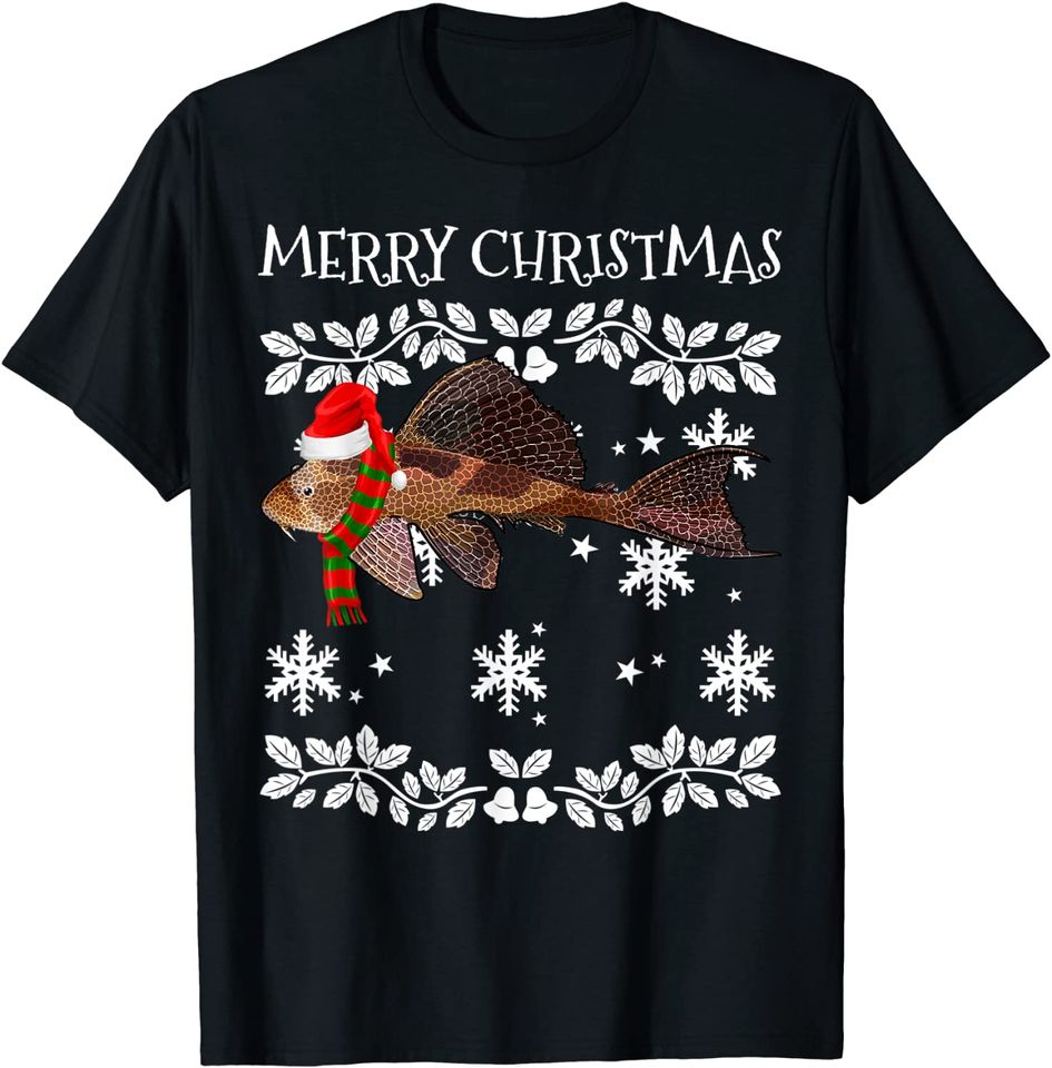 Fish Merry Christmas Ornament Plecostomus Ugly Xmas T-Shirt