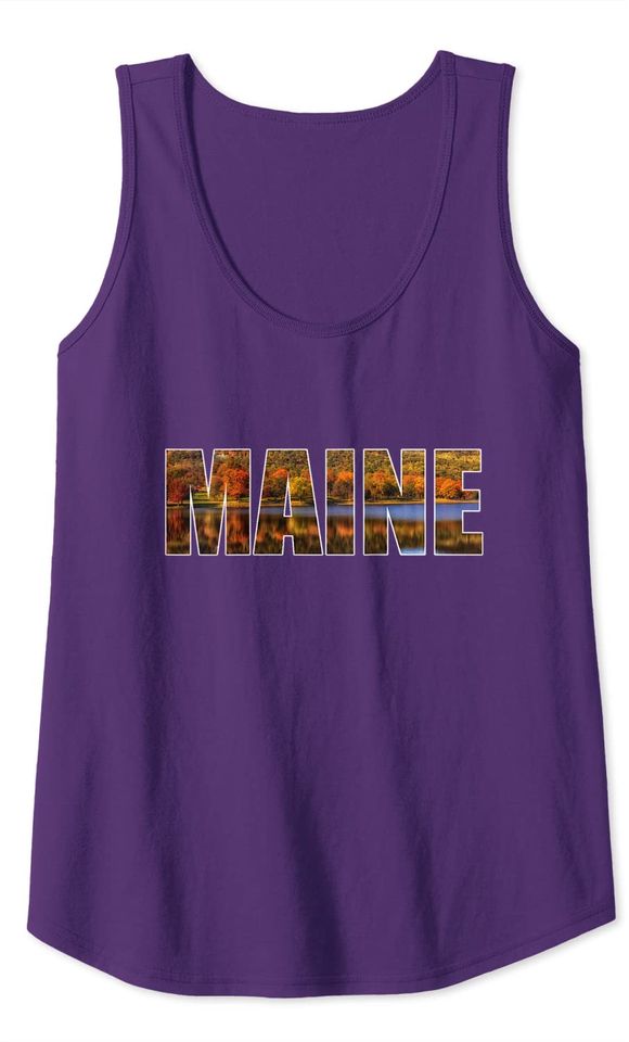 Maine Foliage Autumn Gift Leaf Peeping Vacation New England Tank Top