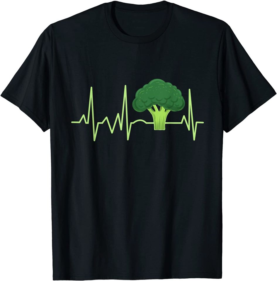 Broccoli Heartbeat Broccoli Lover Gift T-Shirt