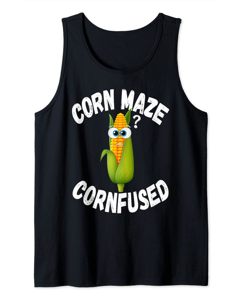 Corn Maze Confused Adorable Autumn Tank Top