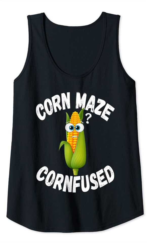 Corn Maze Confused Adorable Autumn Tank Top