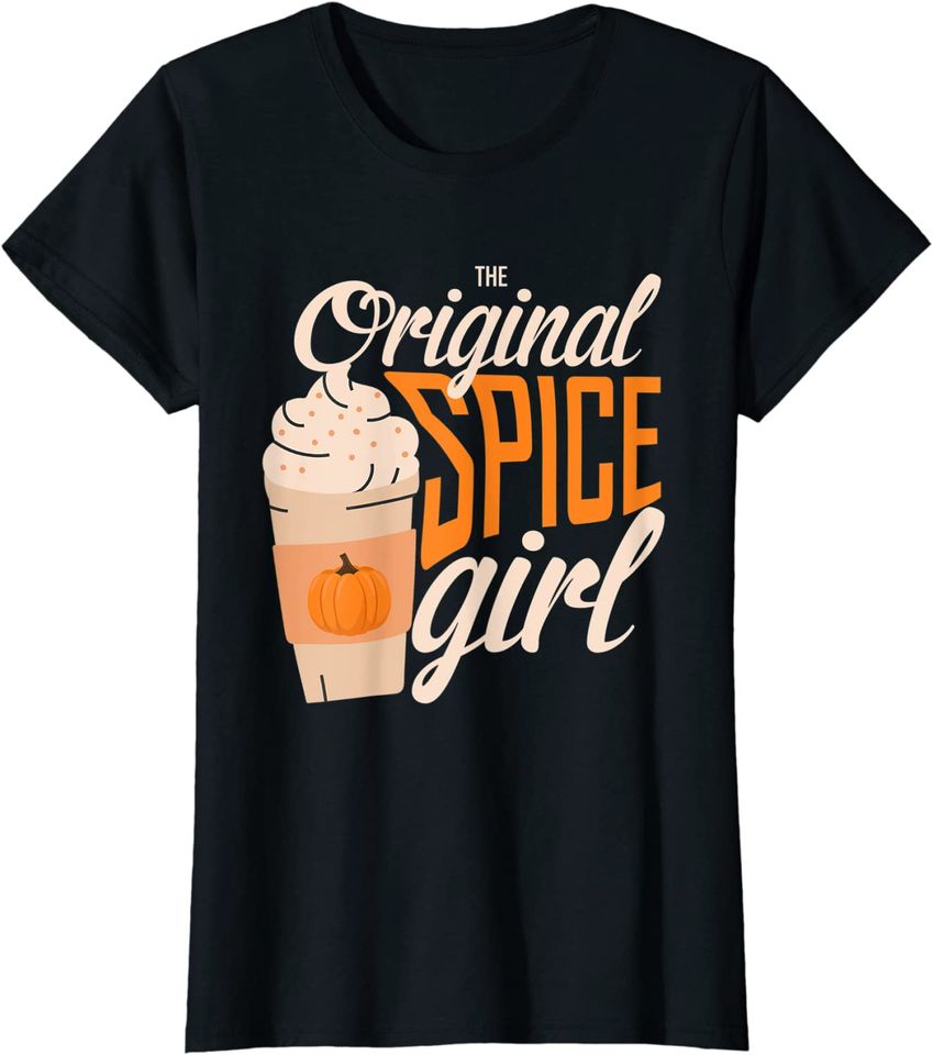 Vintage Spice Pumpkin Girl Coffee Lover Autumn fall T-Shirt