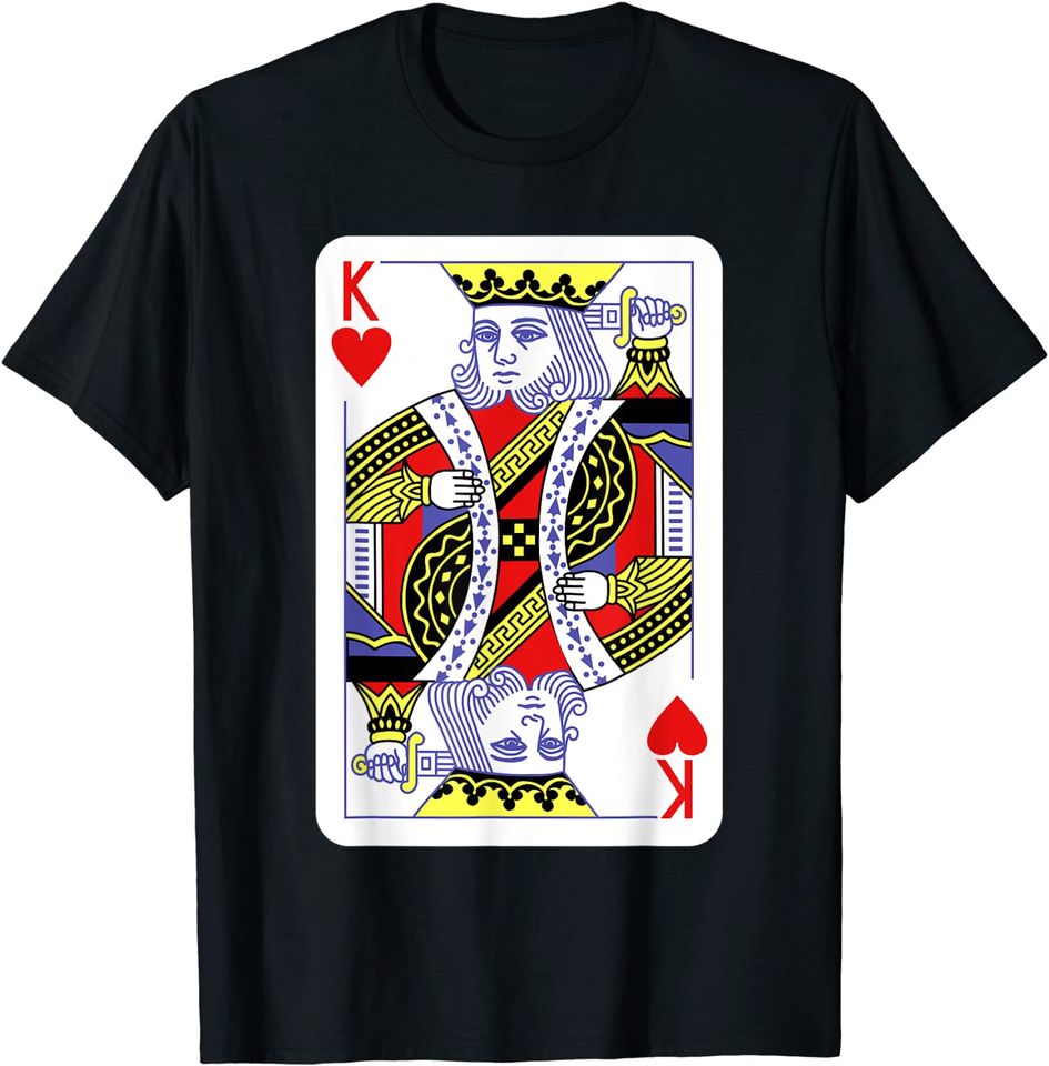 King Of Hearts Playing Cards Halloween Costume Casino Easy T-Shirt