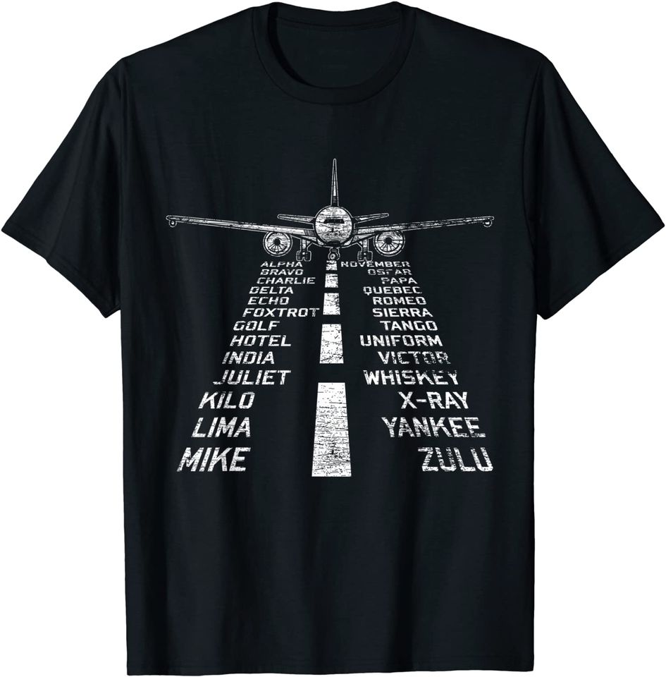 Retro Distressed Aviation Plane Pilot T-Shirt