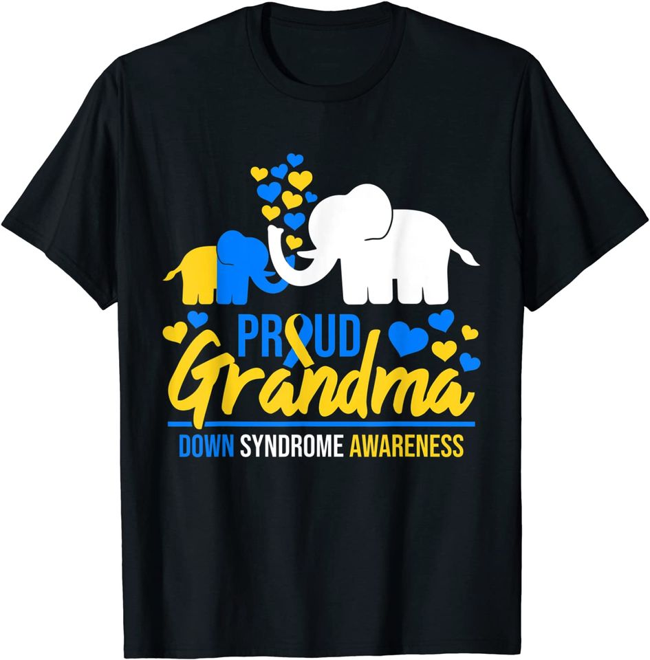 Proud Grandma World Down Syndrome Awareness Day Elephant T21 T-Shirt