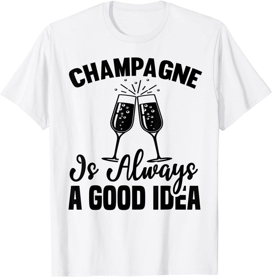 Champagne Is Always A Good Idea Champagne Sayings On T Shirt