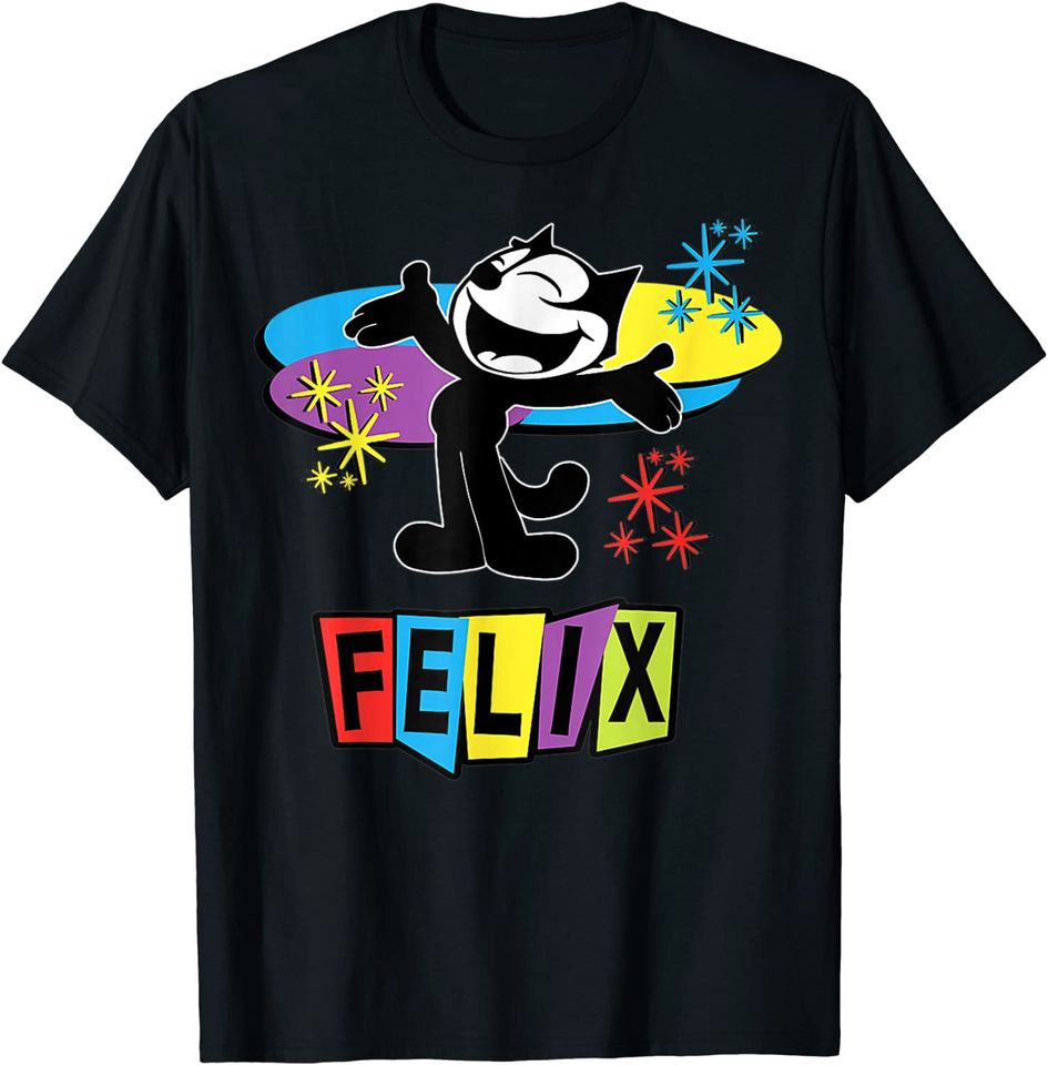 Cat Comics Retro Futurist TV in Joyful Happy Design T-Shirt