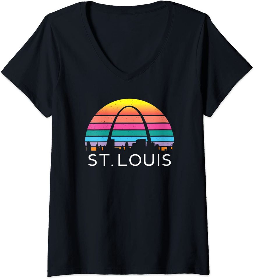 St Louis Missouri Gateway Arch Retro Mississippi T Shirt