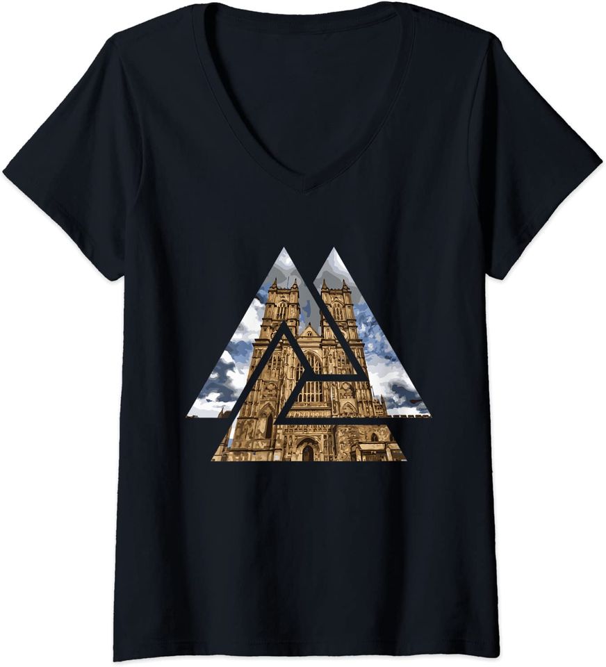 Westminster Abbey Church Geometric Image T Shirt