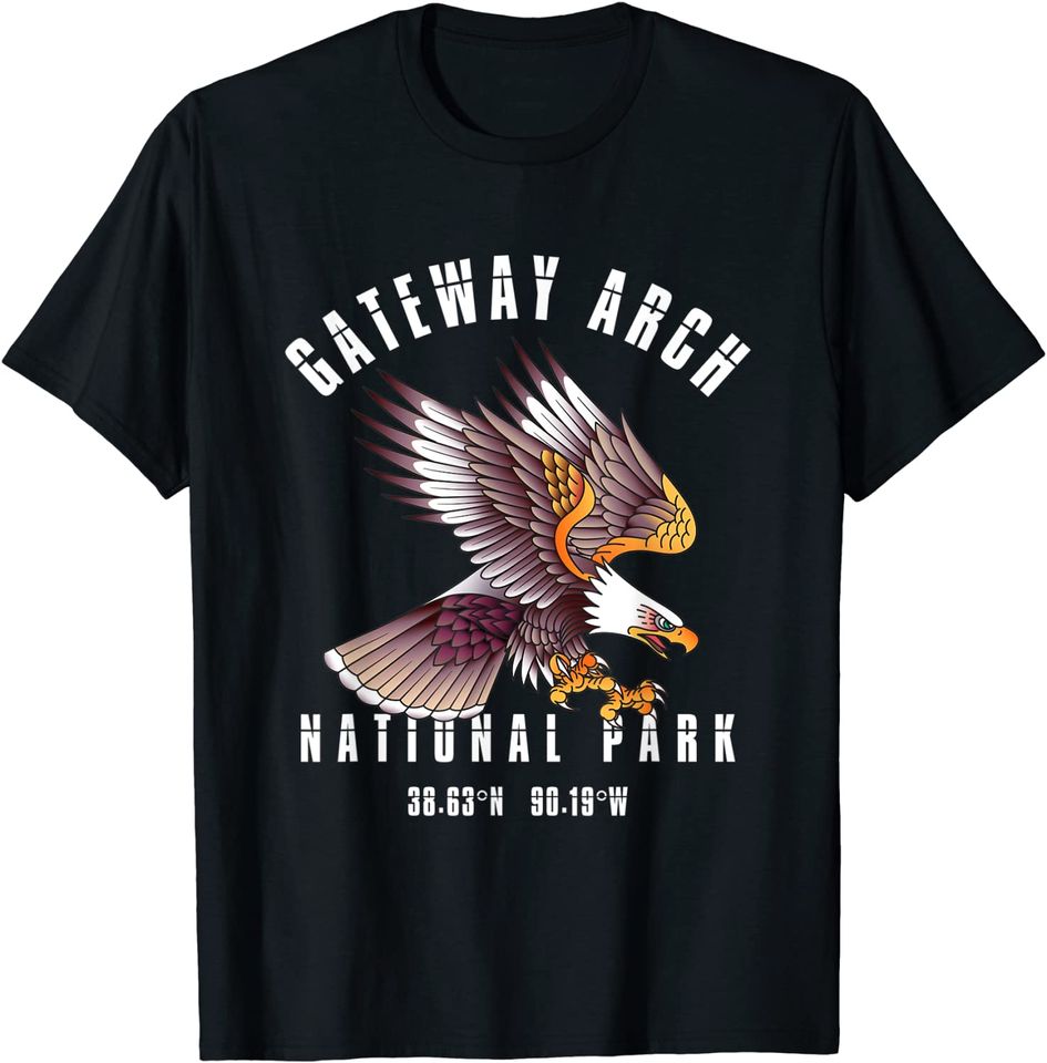 Retro Vintage Gateway Arch National Park USA Travel T Shirt