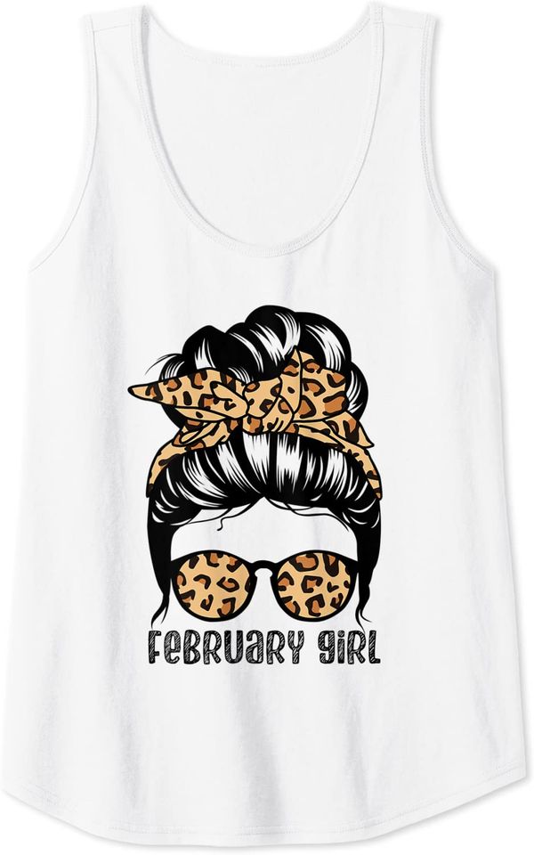 February Girl Messy Bun Hair Tank Top