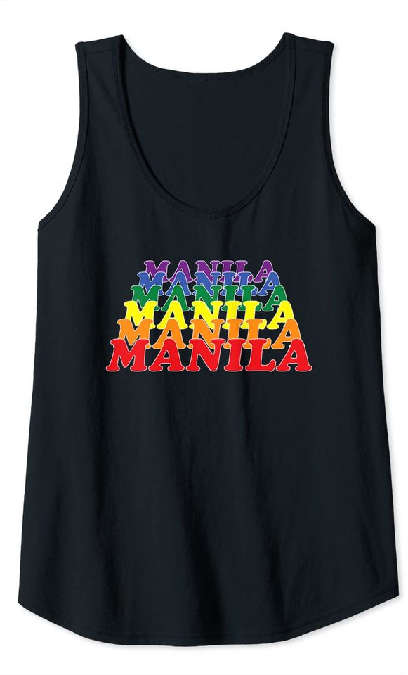 Manila City Gay Pride Rainbow Word Tank Top
