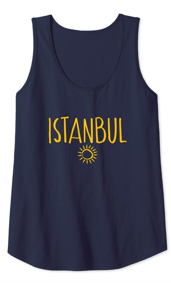 Istanbul Turkey Sun Drawing Print Tank Top