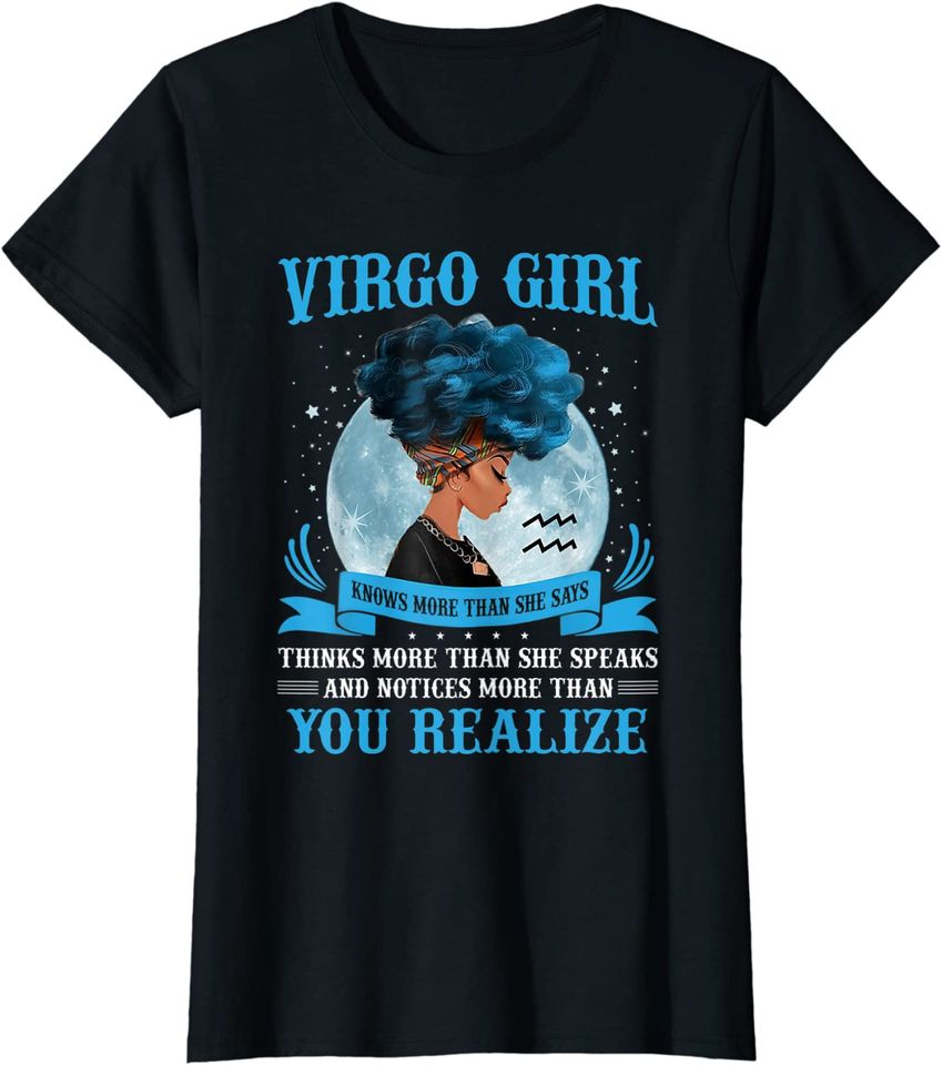 Virgo Girls Black Queen November December Birthday T-Shirt