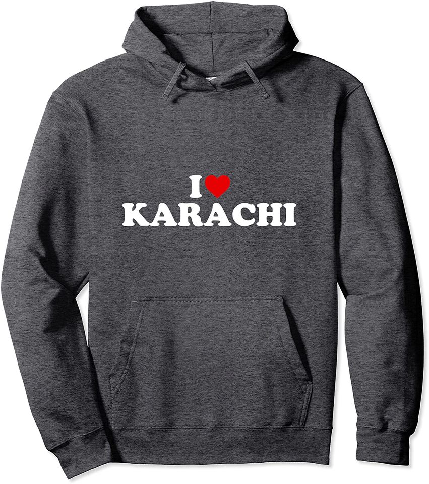 I Love Karachi Heart Pullover Hoodie