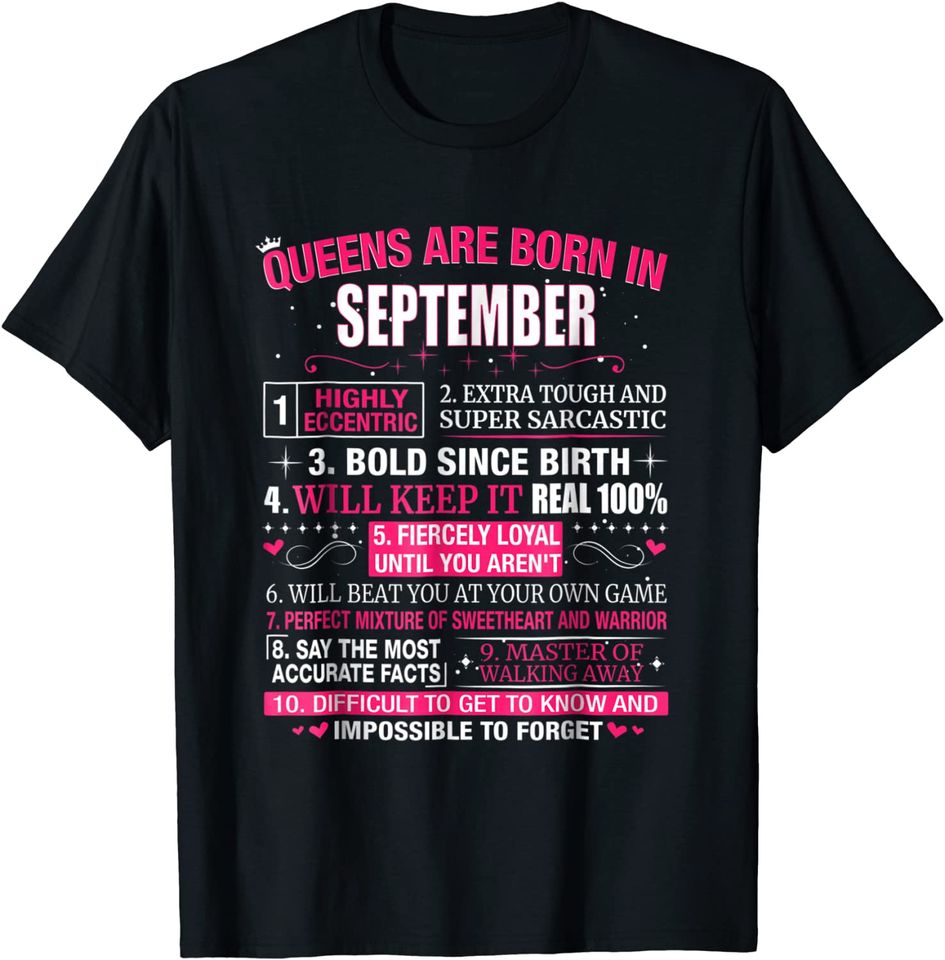 Queens are Born In September T-Shirt