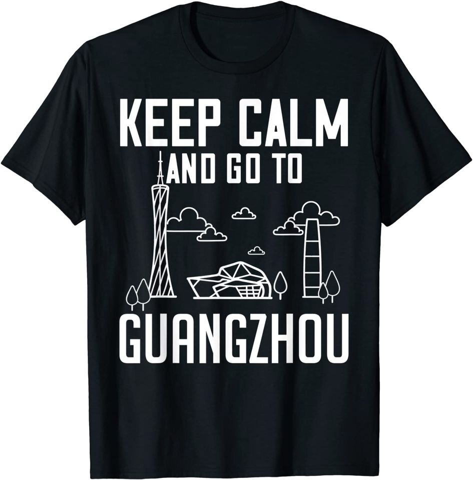 Guangzhou China City Skyline Map Travel T-Shirt