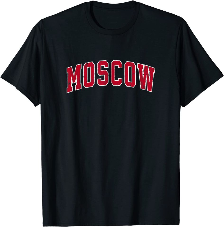 Moscow Idaho Vintage Sports Design Red T-Shirt