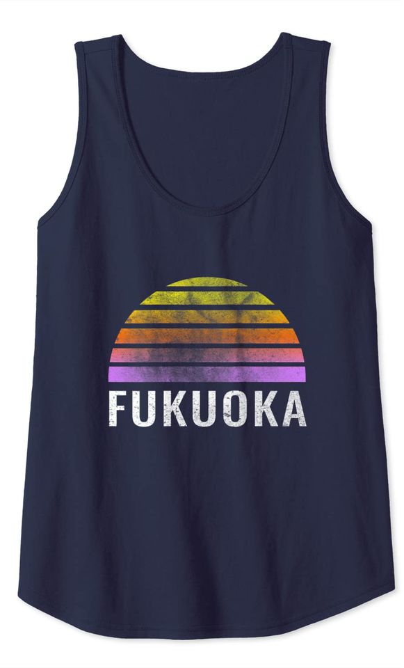 Throwback Sunset Vintage Fukuoka design Tank Top