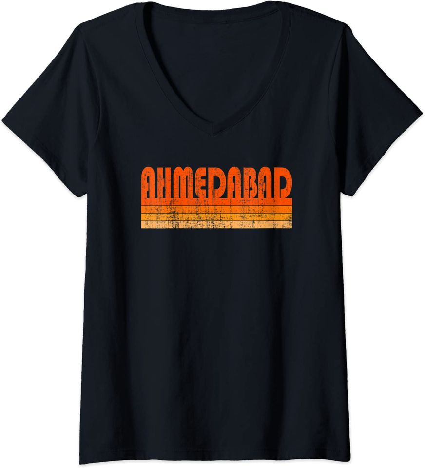 Vintage Grunge Style Ahmedabad India V Neck T Shirt