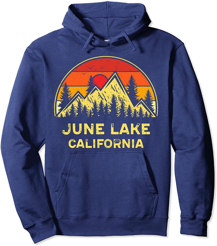 Vintage June Lake California CA Mountains Hiking Souvenir Pullover Hoodie