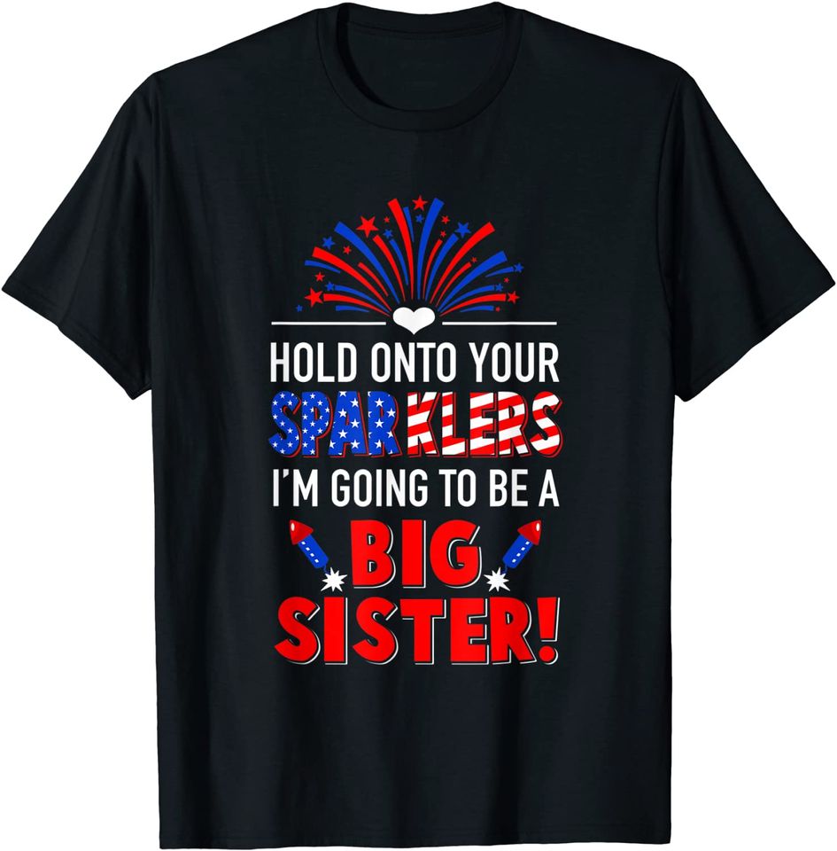Big Sister Sparkler Pregnancy Announcement T-Shirt
