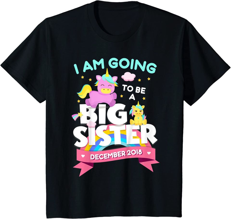 I'm Going to be a Big Sister December Unicorn Shirt