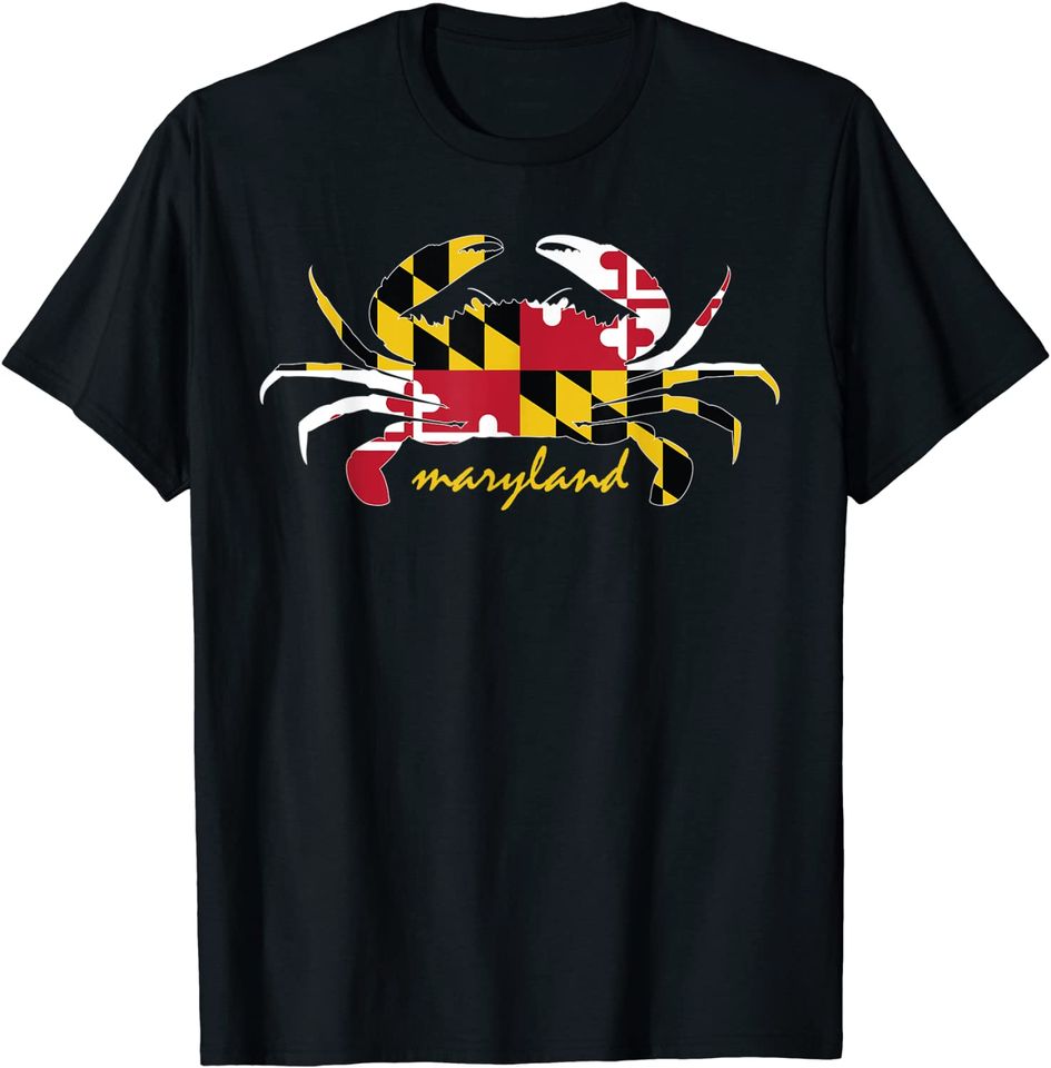 Maryland Crab Cute State Pride Flag T Shirt