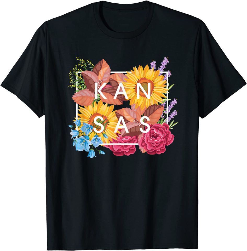 Flowers of Kansas Word Art T Shirt