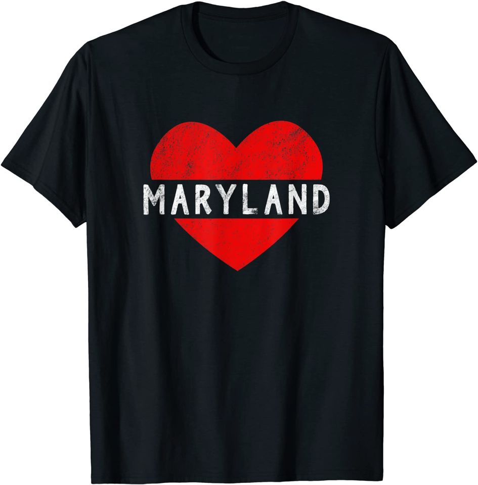 I Love Maryland USA State Retro T Shirt