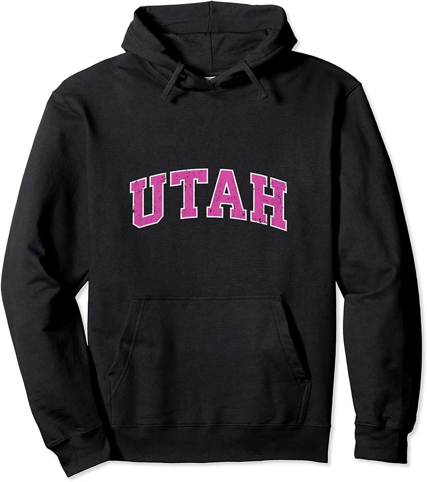 Utah Vintage Sports Design Pink Pullover Hoodie
