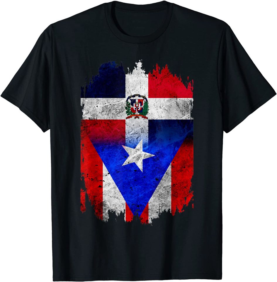 Dominican and Puerto Rican Flag T Shirt